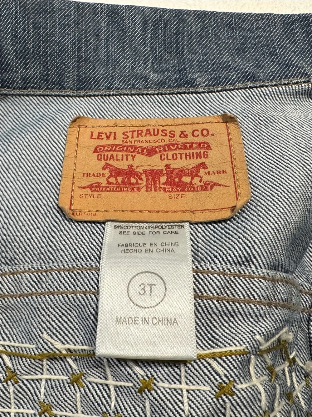 Levi's Kids 3T Denim Jacket with Sashiko Stitching